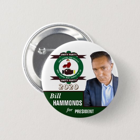 Bill Hammonds für Präsident 2020 Button (Vorne & Hinten)