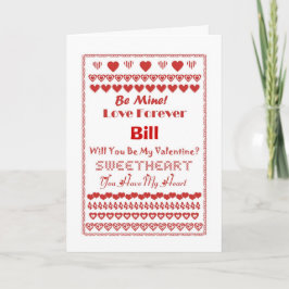 Bill Happy Valentine's Day Hearts Hearts Hearts Feiertagskarte