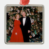 Bill & Hillary Clinton Christmas White House Ornament Aus Metall (Vorne)