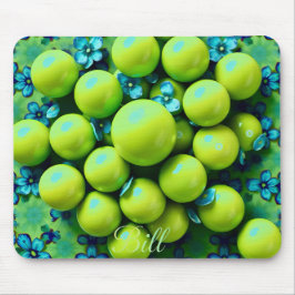 BILL ~ Marbles Muster ~ Grün und Blau ~ Mousepad