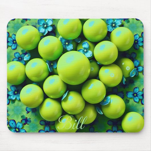 BILL ~ Marbles Muster ~ Grün und Blau ~ Mousepad (Vorne)