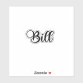 Bill Name - Handgeschriebene Kalligrafie Aufkleber (Blatt)