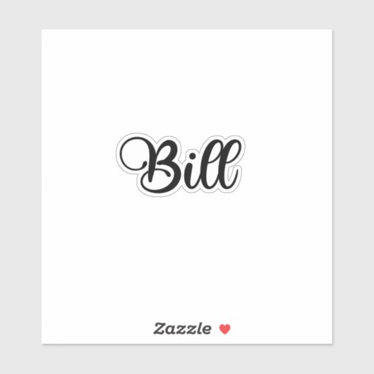 Bill Name - Handgeschriebene Kalligrafie Aufkleber (Blatt)
