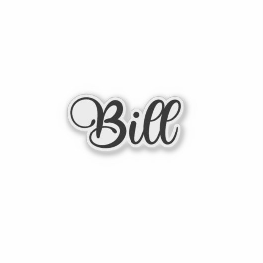 Bill Name - Handgeschriebene Kalligrafie Aufkleber (Vorderseite)