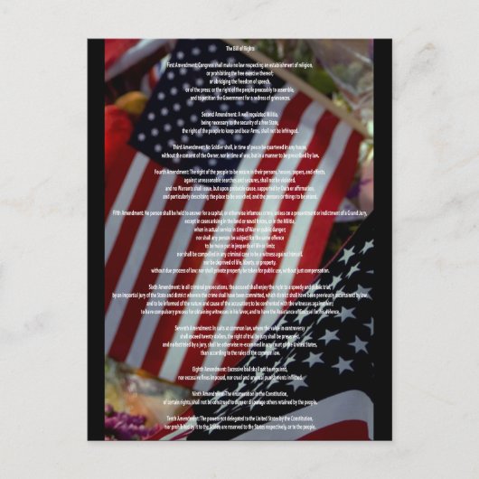 Bill of Rights and Flag Postkarte (Vorderseite)