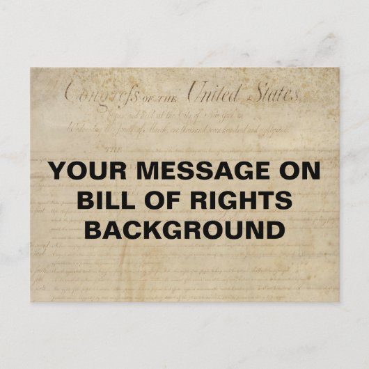 Bill of Rights Customizable Template Postcard Postkarte (Vorderseite)
