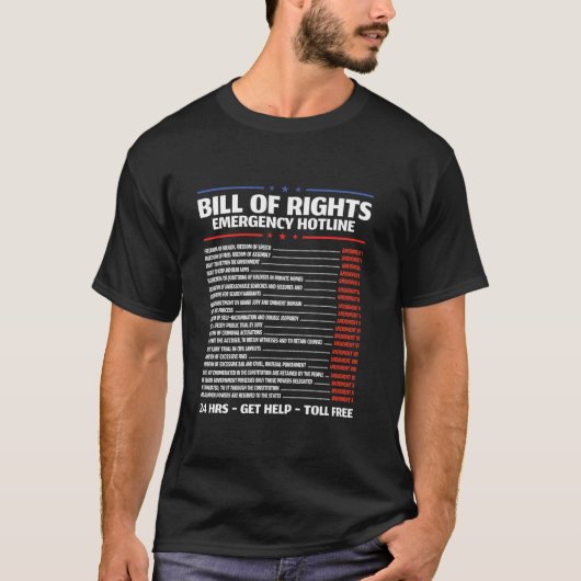 Bill of Rights Emergency Hotline - Änderungen von T-Shirt (Vorderseite)