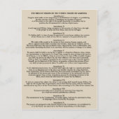 Bill of Rights Postcards Postkarte (Vorderseite)