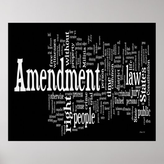 Bill of Rights Word Cloud Poster (Vorne)