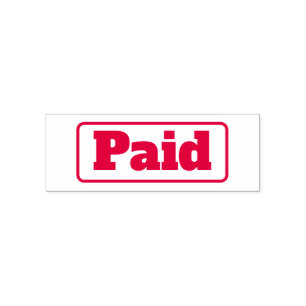 Bill Paid Red Office & Business Briefmarke Permastempel