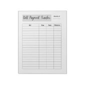 Bill Payment Tracker Notizblock (Rotiert)