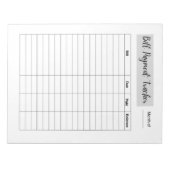 Bill Payment Tracker Notizblock (Vorderseite)