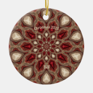 BILL ~ Personalisiert ~ Red and Tan Christmas 2025 Keramik Ornament