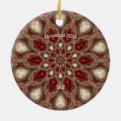 BILL ~ Personalisiert ~ Red and Tan Christmas 2025 Keramik Ornament (Hinten)