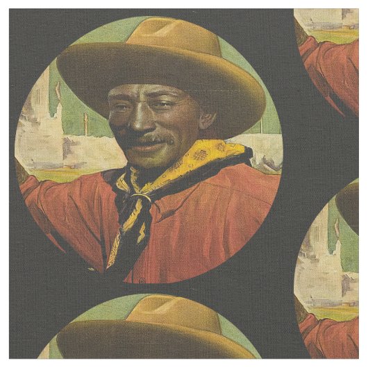 Bill Pickett Black Cowboy Fabric Stoff (Nahaufnahme)