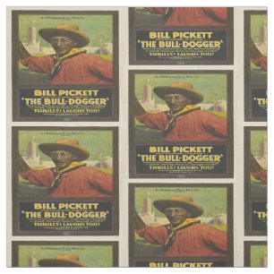 Bill Pickett Black Cowboy Vintage Poster Fabrik Stoff