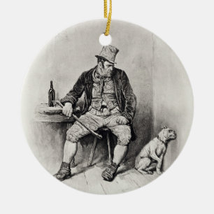 Bill Sykes und sein Hund, von 'Charles Dickens: Keramikornament