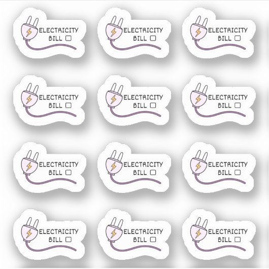 Bill Tracker Mini Bujo Planner für Stromversorgung Aufkleber (Vorderseite)