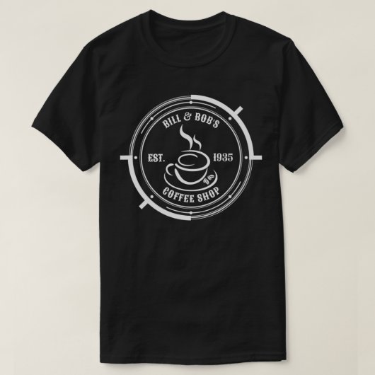 Bill und Bobs Coffee Shop Alkoholiker OM anonym T-Shirt (Design vorne)