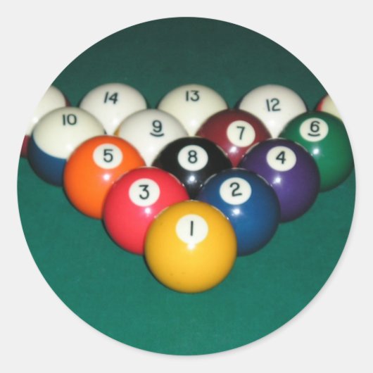 Billard 003 runder aufkleber (Vorderseite)