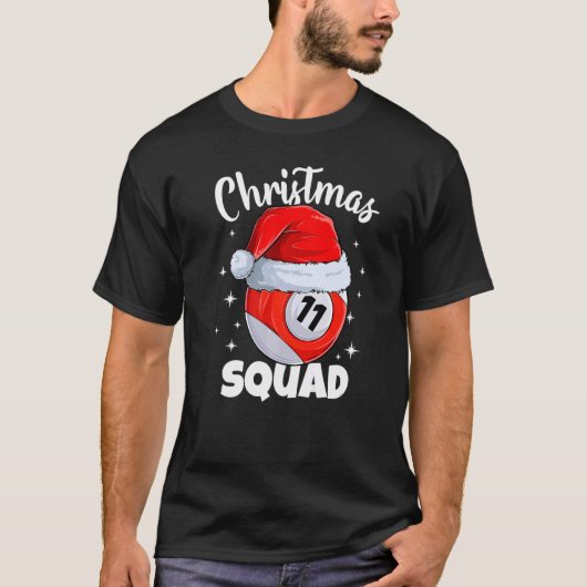 Billard 11 Ball Christmas Squad Pool Balls Billi T-Shirt (Vorderseite)