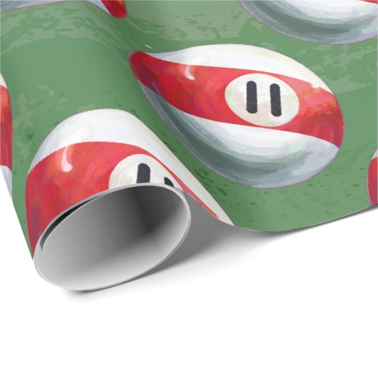 Billard 11 Ball-Muster Geschenkpapier (Rolleneckpunkt)