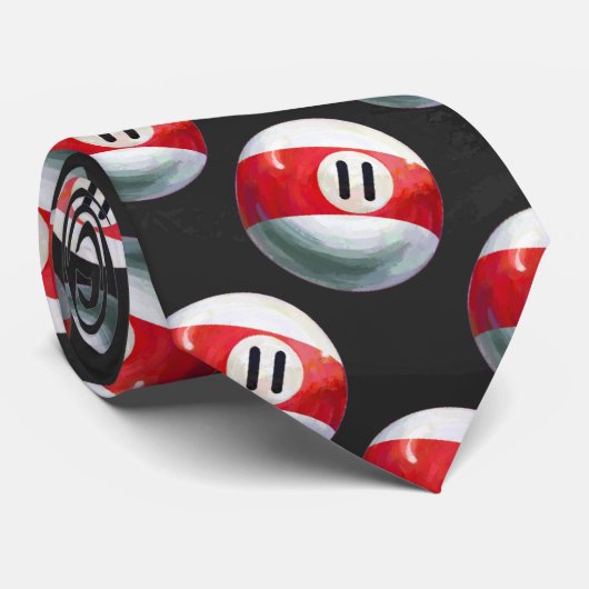 Billard 11 Ball-Muster Krawatte (Gerollt)
