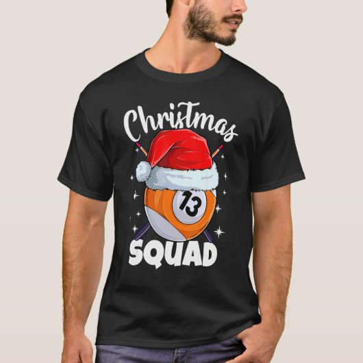 Billard 13 Ball Christmas Squad Pool Balls Billi T-Shirt (Vorderseite)