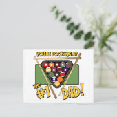 Billard #1 Vater Vatertag Geschenk Postkarte (Stehend Vorderseite)