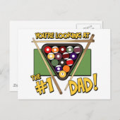 Billard #1 Vater Vatertag Geschenk Postkarte (Vorne/Hinten)