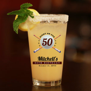 Billard 50. Geburtstagsparty Glas