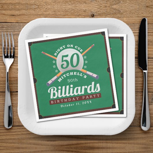 Billard 50. Geburtstagsparty Serviette