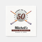 Billard 50. Geburtstagsparty Serviette (Vorderseite)