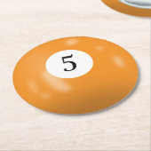 Billard 5 Ball Runder Pappuntersetzer (Angewinkelt)
