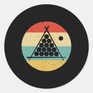 Billard 60er 70er Retro Vintage Queue Sportarten P Runder Aufkleber
