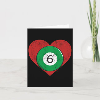 Billard 6 Ball Herz Liebe für Sport Billiard Karte