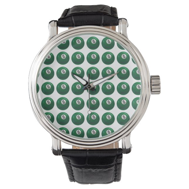 Billard 6 Ball Muster Armbanduhr (Vorderseite)