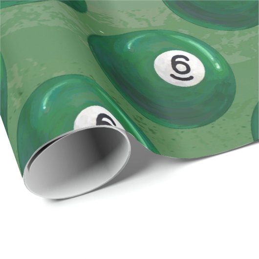 Billard 6 Ball Muster Geschenkpapier (Rolleneckpunkt)