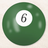 Billard 6 Ball Runder Pappuntersetzer (Vorderseite)