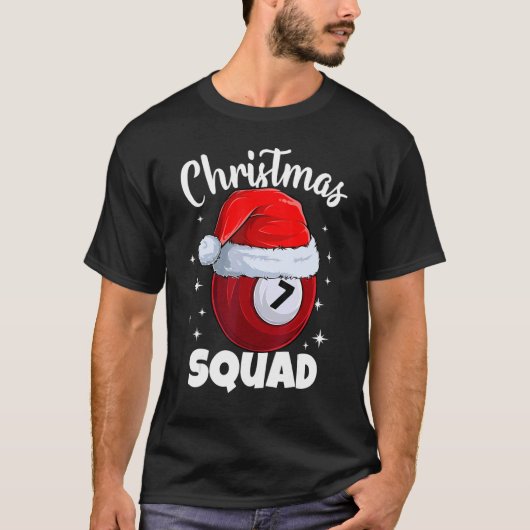 Billard 7 Ball Christmas Squad Pool Balls Billiard T-Shirt (Vorderseite)