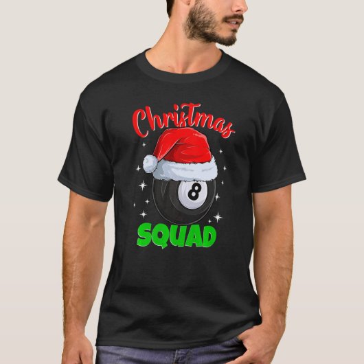 Billard 8 Ball Christmas Squad Pool Balls Billiard T-Shirt (Vorderseite)