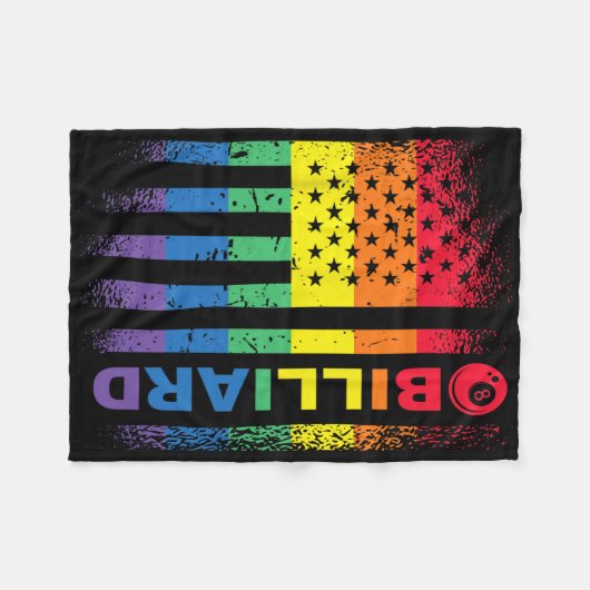 Billard 8-Ball Pool Billiard American Flag - Bil Fleecedecke (Vorderseite (Horizontal))