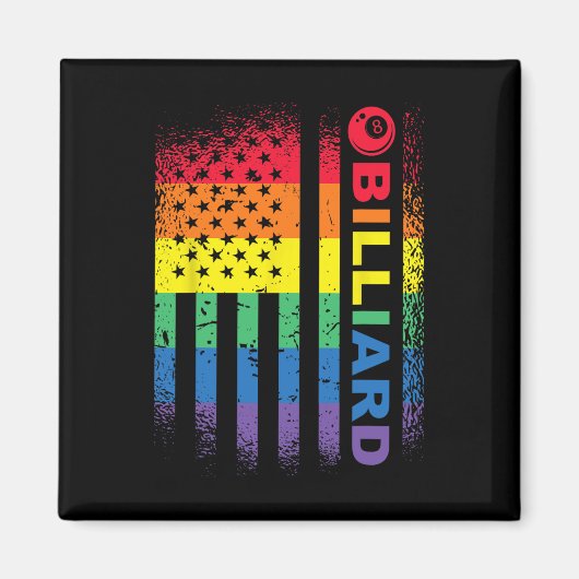 Billard 8-Ball Pool Billiard American Flag - Bil Magnet (Vorne)