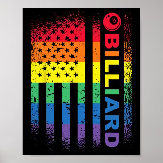 Billard 8-Ball Pool Billiard American Flag - Bil Poster (Vorne)