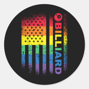 Billard 8-Ball Pool Billiard American Flag - Bil Runder Aufkleber