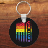 Billard 8-Ball Pool Billiard American Flag - Bil Schlüsselanhänger (Vorderseite)
