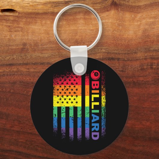 Billard 8-Ball Pool Billiard American Flag - Bil Schlüsselanhänger (Vorderseite)