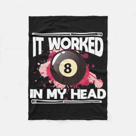 Billard 8 Ball Pool Player Es funktionierte 8 in m Fleecedecke (Vorderseite)