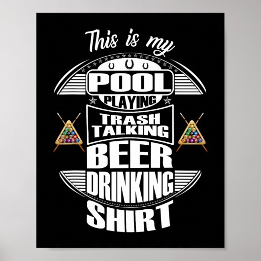 Billard 8 Ball Pool Player Sarcasm Novelty Spaß Poster (Vorne)