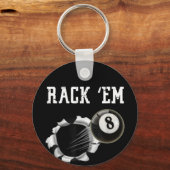 Billard 8 Ball Rack Em Schlüsselanhänger (Vorderseite)